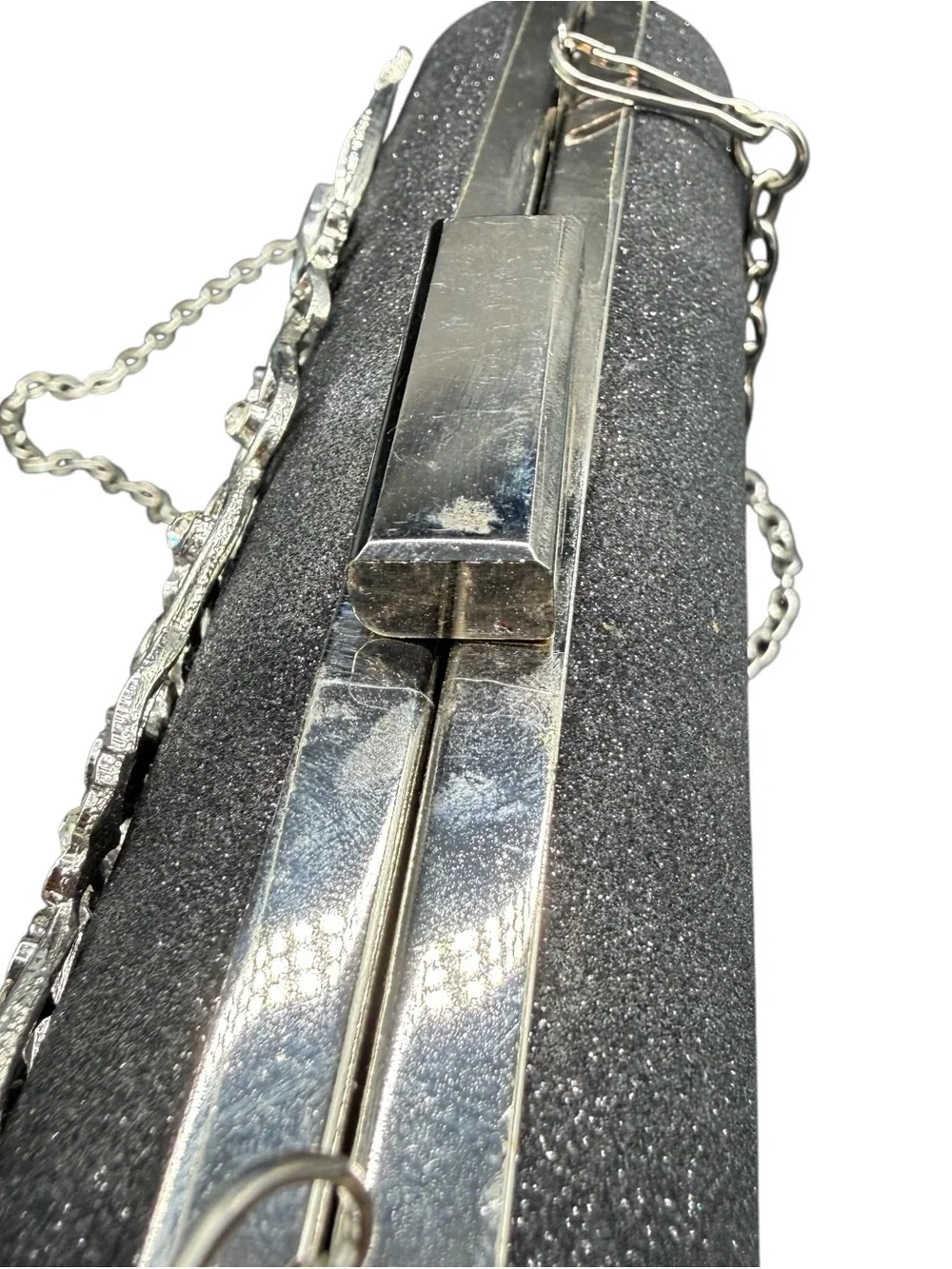 Chelsea Moreland Rhinestone Filigree Evening Clutch Bag Purse Chain Strap Event